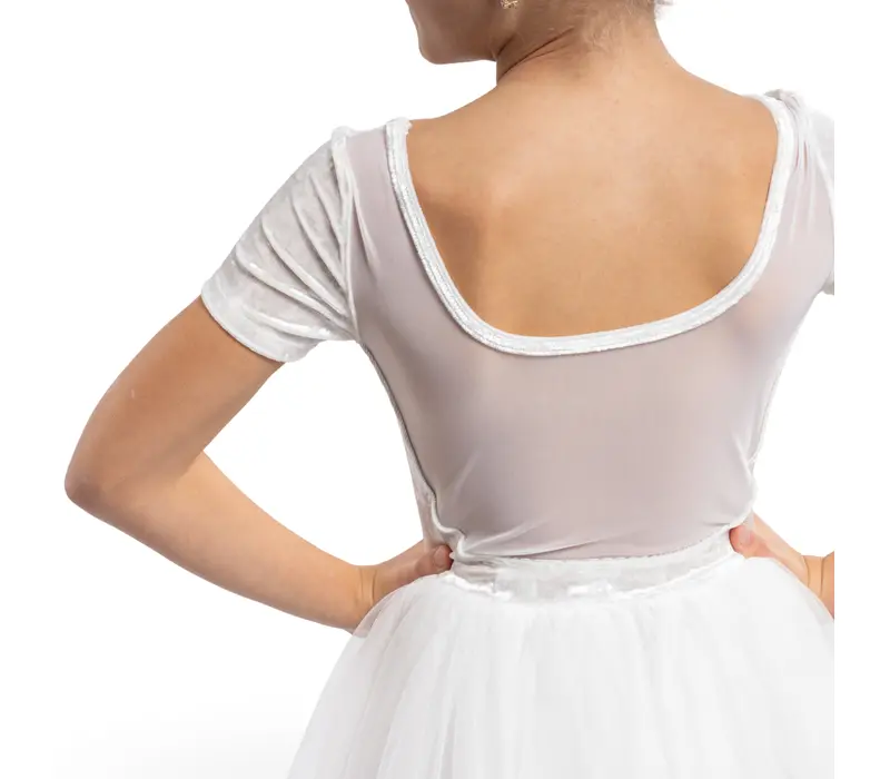 Bloch cap sleeve tutu leoard, dres pre dievčatá s tutu sukničkou  - Biela