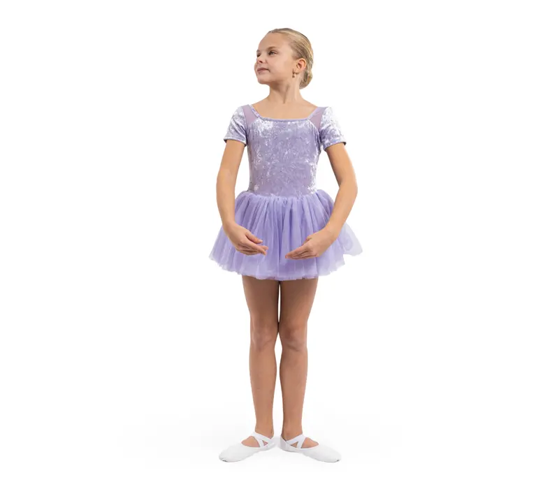 Bloch cap sleeve tutu leoard, dres pre dievčatá s tutu sukničkou  - Orgovánová lilac Bloch