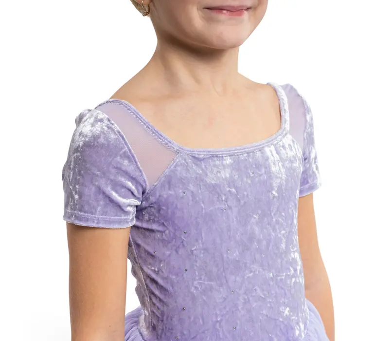 Bloch cap sleeve tutu leoard, dres pre dievčatá s tutu sukničkou  - Orgovánová lilac Bloch