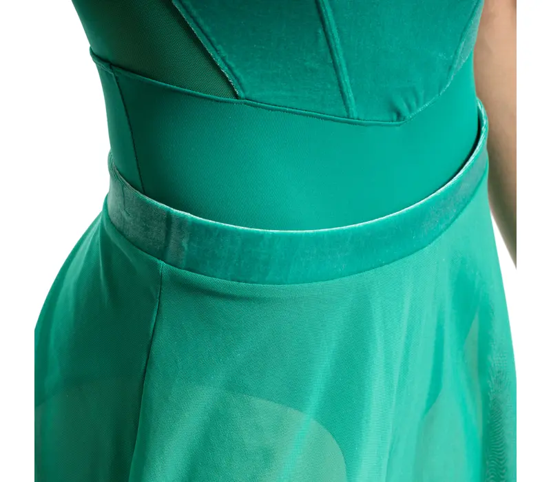 Bloch Avery mesh pull on skirt, dámska sukňa - Emerald Bloch