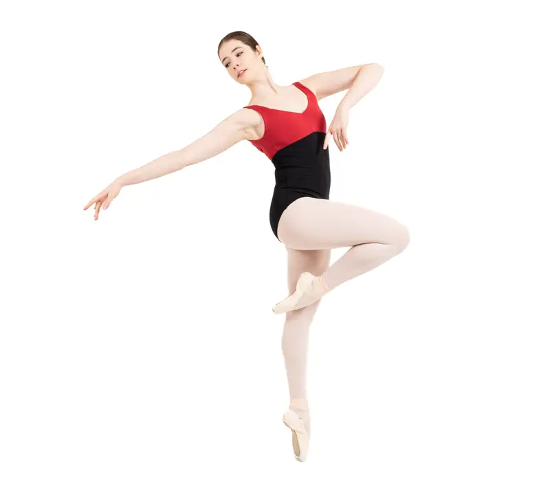 Capezio C´Est La Vie Étoile leotard, dámsky dres na hrubšie ramienka - Červená scarlet Capezio