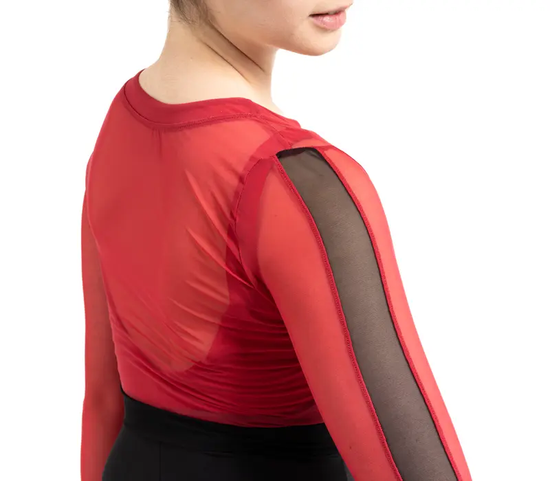 Capezio Cest La Vie Joyeux mesh cover up, dámsky top - Červená scarlet Capezio