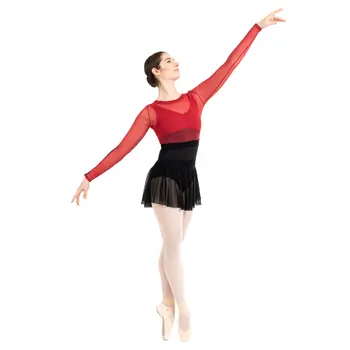 Capezio C'est La Vie Joyeux mesh cover up, dámsky top - Červená scarlet Capezio