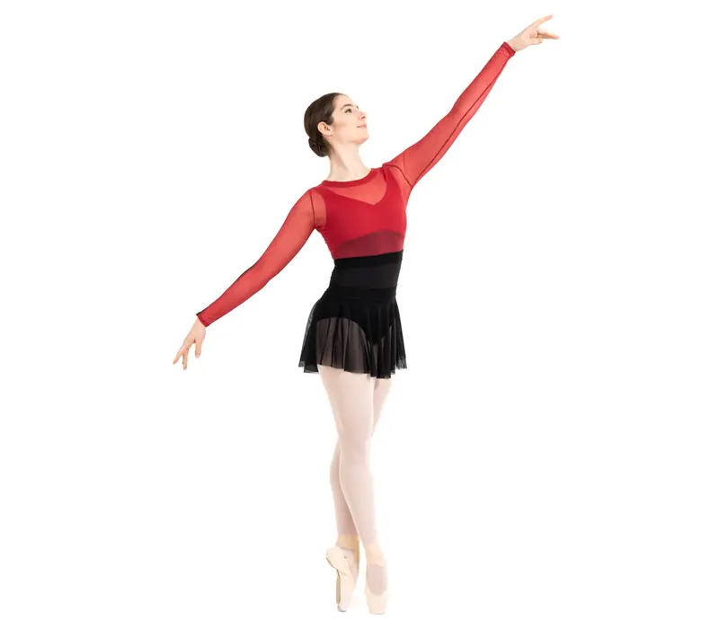 Capezio Cest La Vie Joyeux mesh cover up, dámsky top - Červená scarlet Capezio