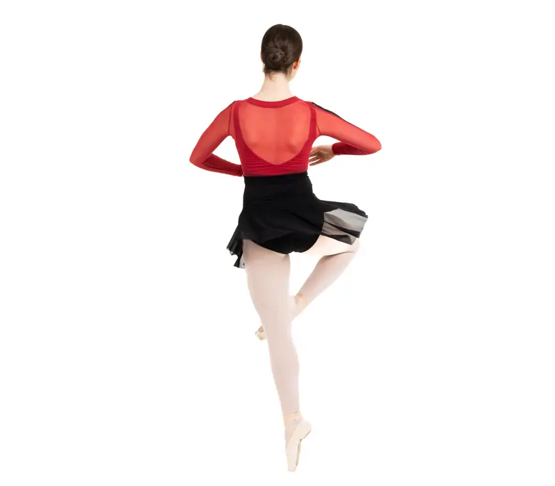 Capezio Cest La Vie Joyeux mesh cover up, dámsky top - Červená scarlet Capezio