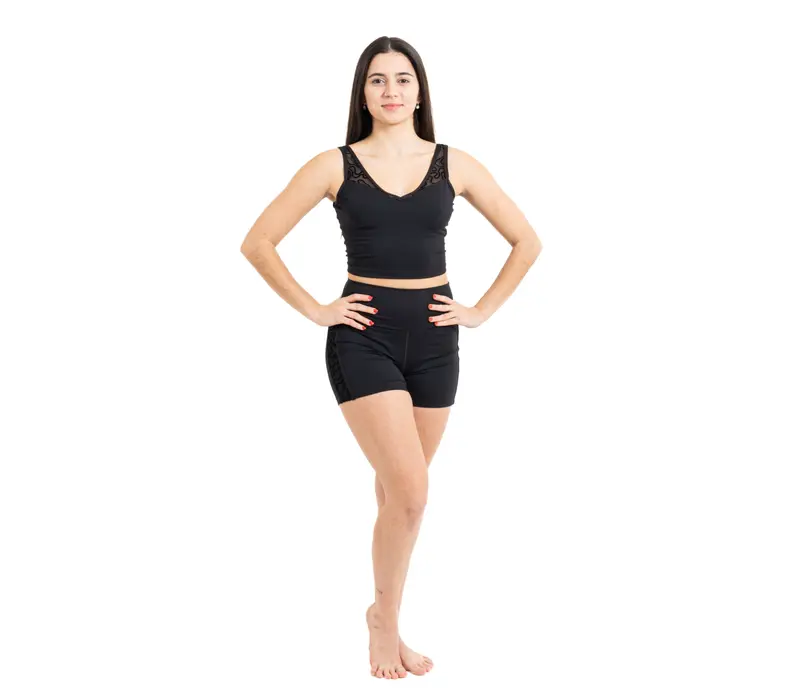 Capezio Bella Notte Vita Side Panel Short, šortky pre dámy - Čierna