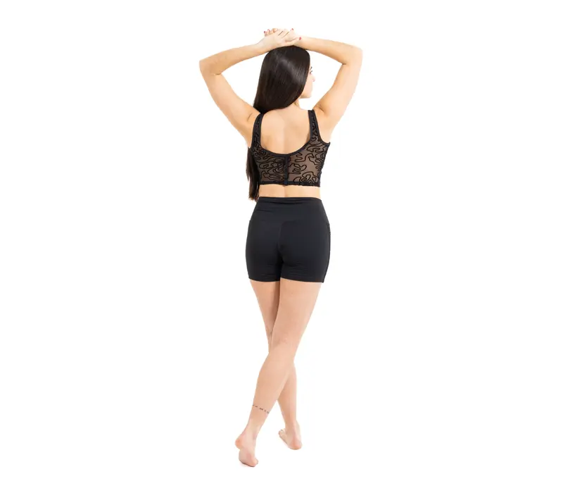 Capezio Bella Notte Vita Side Panel Short, šortky pre dámy - Čierna