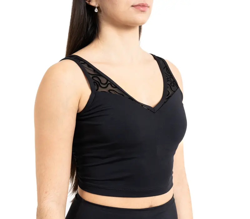 Capezio Bella Notte Dolce Tank, dámsky top - Čierna