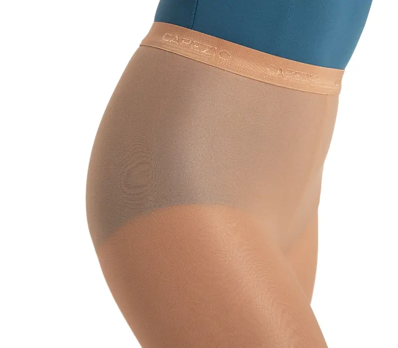 Capezio ultra shimmery, dievčenské lesklé strmeňové pančucháče  - Light toast Capezio