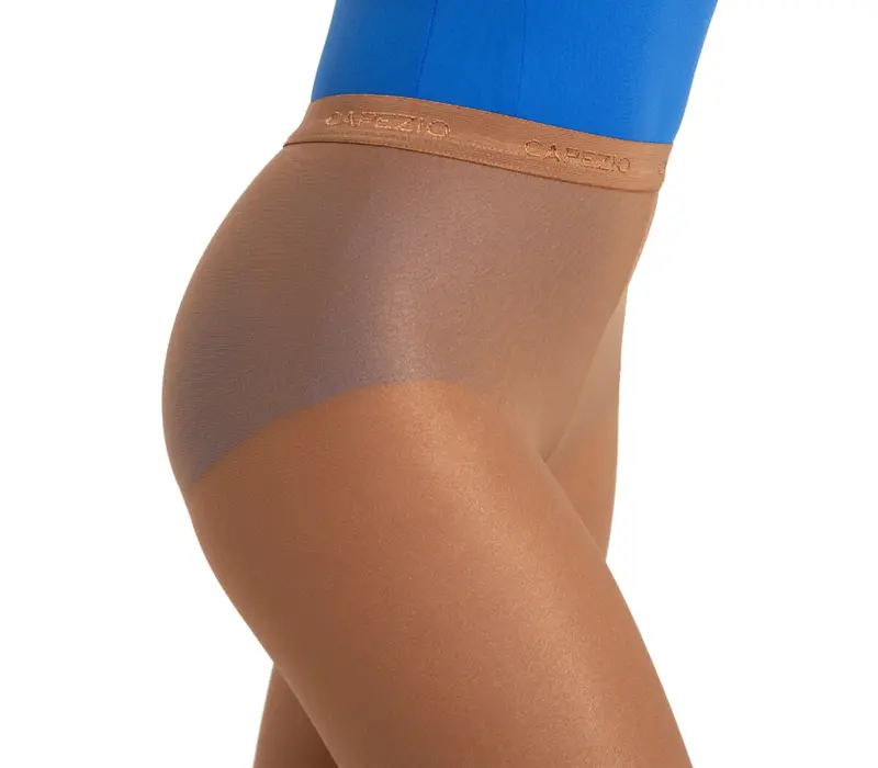 Capezio ultra shimmery, dievčenské lesklé strmeňové pančucháče  - Toast Capezio