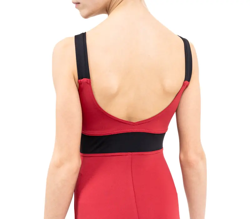 Capezio C'est La Vie Fleur, dievčenský dres na hrubšie ramienka - Červená scarlet Capezio