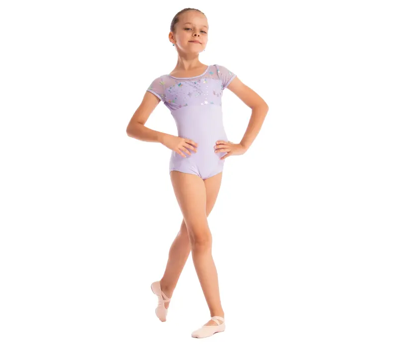 Capezio Galaxy, detský dres s krátkym rukávom  - Fialová - lavender