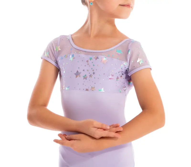 Capezio Galaxy, detský dres s krátkym rukávom  - Fialová - lavender