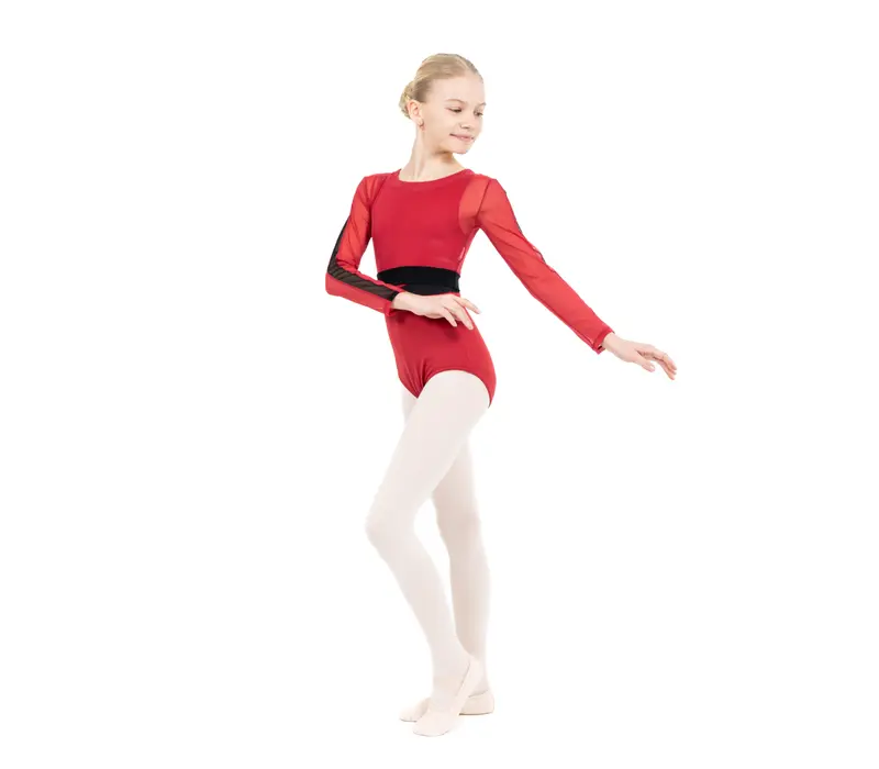 Capezio C'est La Vie Joyeux mesh cover up, dievčenský top - Červená scarlet Capezio