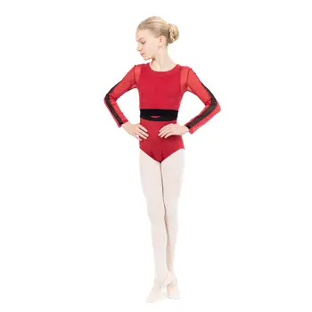 Capezio C'est La Vie Joyeux mesh cover up, dievčenský top - Červená scarlet Capezio