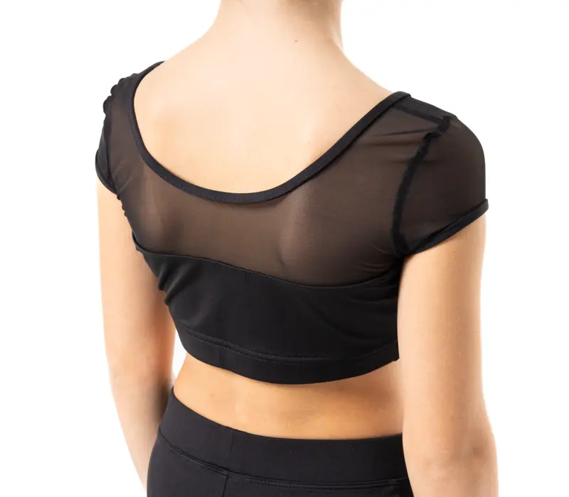 Capezio Star Cosmic Top, crop top pre dievčatá - Čierna