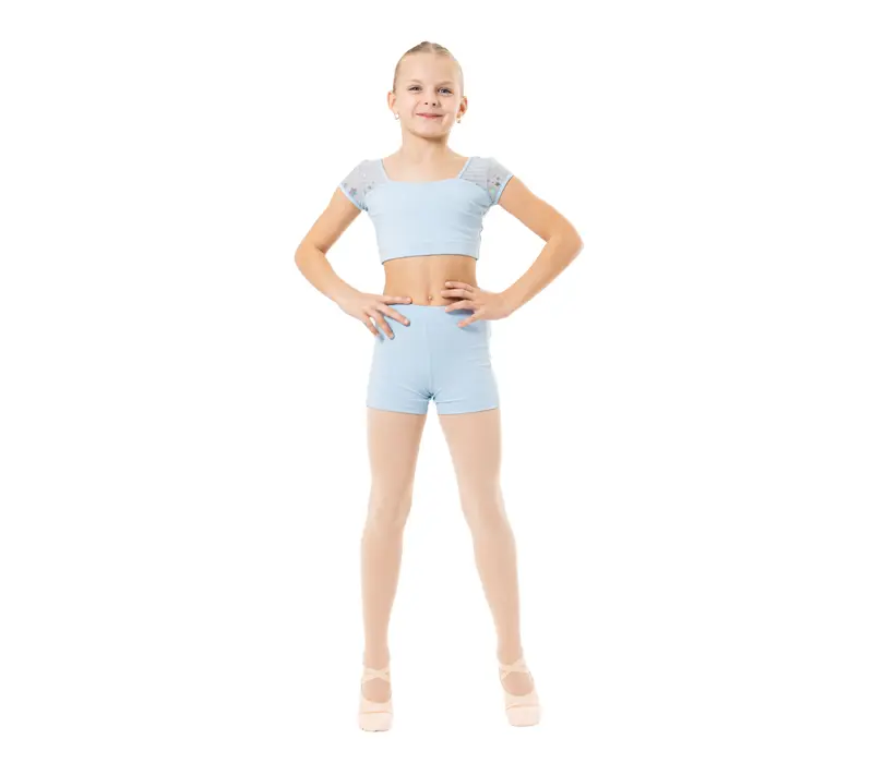 Capezio Star Cosmic Top, crop top pre dievčatá - Modrá svetlo Capezio